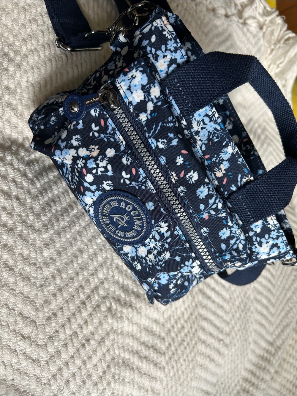 Aocina Navy Floral Mini tote Bag